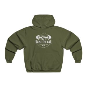 Men's Gym Hoodie - 'Raise The Bar' Motivational Sweatshirt