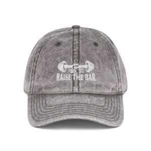 Vintage Gym Cap - "Raise the Bar" Embroidered Hat - Image 5