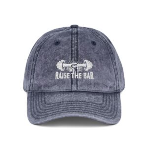 Vintage Gym Cap - "Raise the Bar" Embroidered Hat - Image 9
