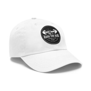 Raise The Bar Dad Hat - Fitness Leather Patch Cap - Image 6