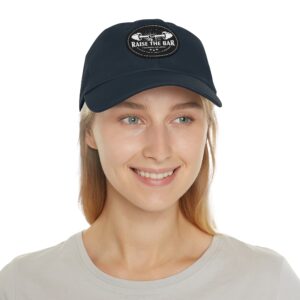 Raise The Bar Dad Hat - Fitness Leather Patch Cap - Image 40