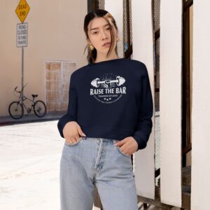 Cropped Fleece Pullover - 'Raise the Bar' Fitness Sweatshirt for Women - Image 4