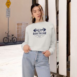 Cropped Fleece Pullover - 'Raise the Bar' Fitness Sweatshirt for Women - Image 8