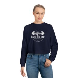 Cropped Fleece Pullover - 'Raise the Bar' Fitness Sweatshirt for Women