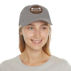 Raise The Bar Dad Hat - Fitness Leather Patch Cap - Image 24