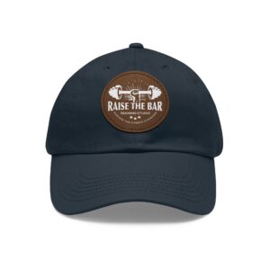 Raise The Bar Dad Hat - Fitness Leather Patch Cap - Image 41