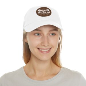 Raise The Bar Dad Hat - Fitness Leather Patch Cap - Image 12