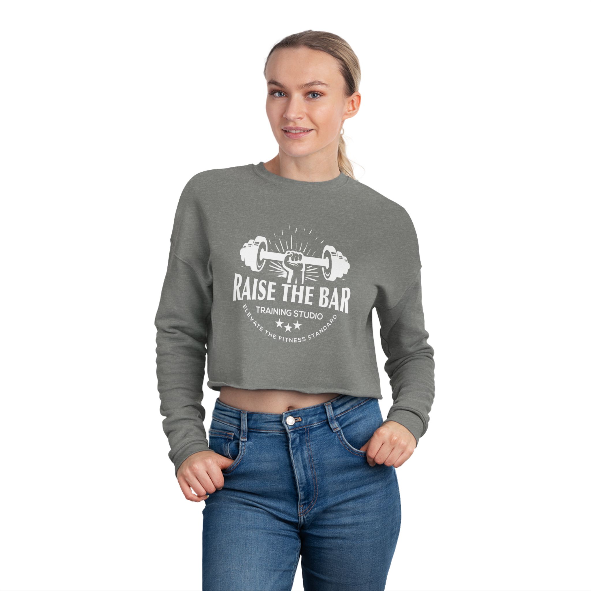 Raise The Bar Cropped Sweatshirt — Women's Fitness Crop Top - Image 8