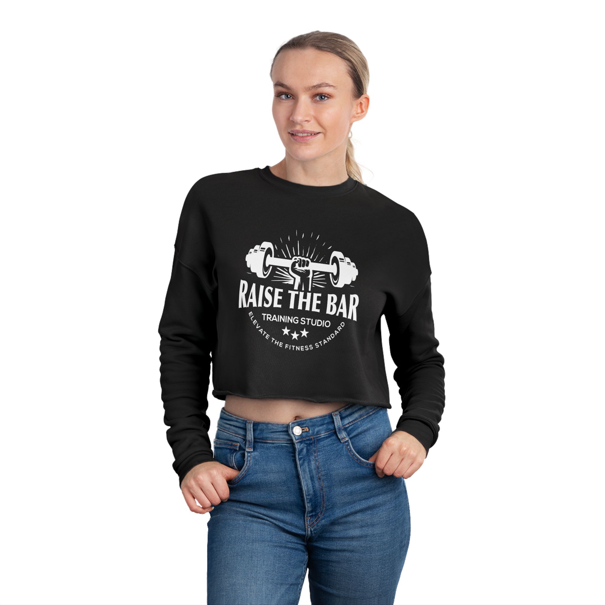 Raise The Bar Cropped Sweatshirt — Women's Fitness Crop Top - Image 12