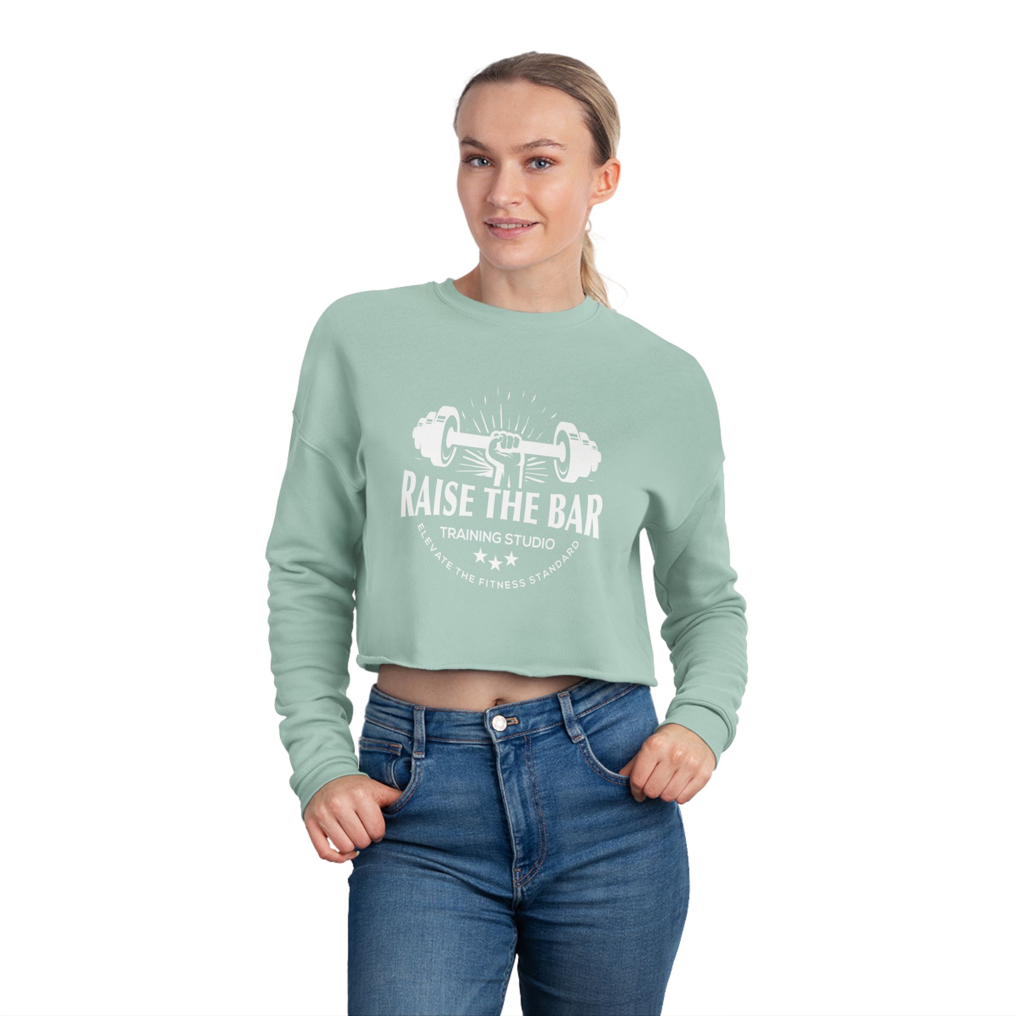 Raise The Bar Cropped Sweatshirt — Women's Fitness Crop Top - Image 16