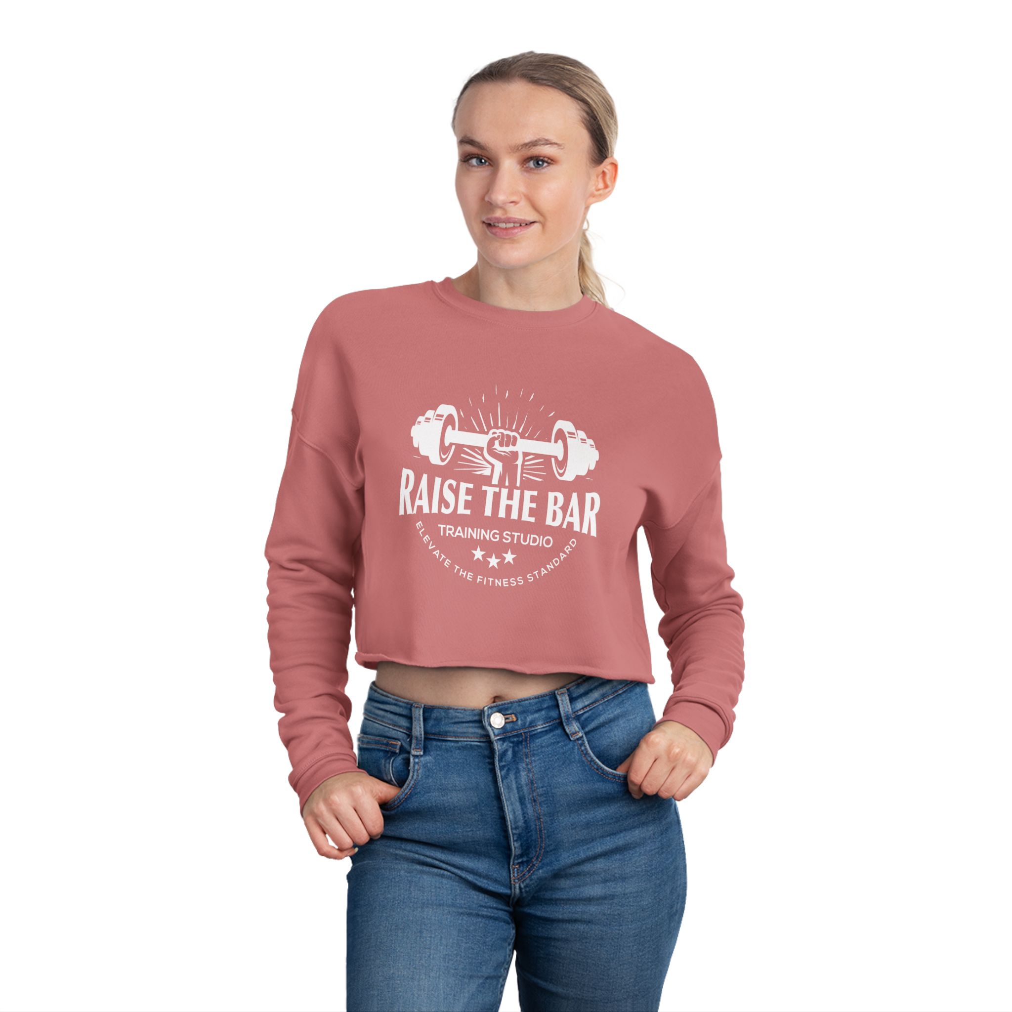 Raise The Bar Cropped Sweatshirt — Women's Fitness Crop Top - Image 4