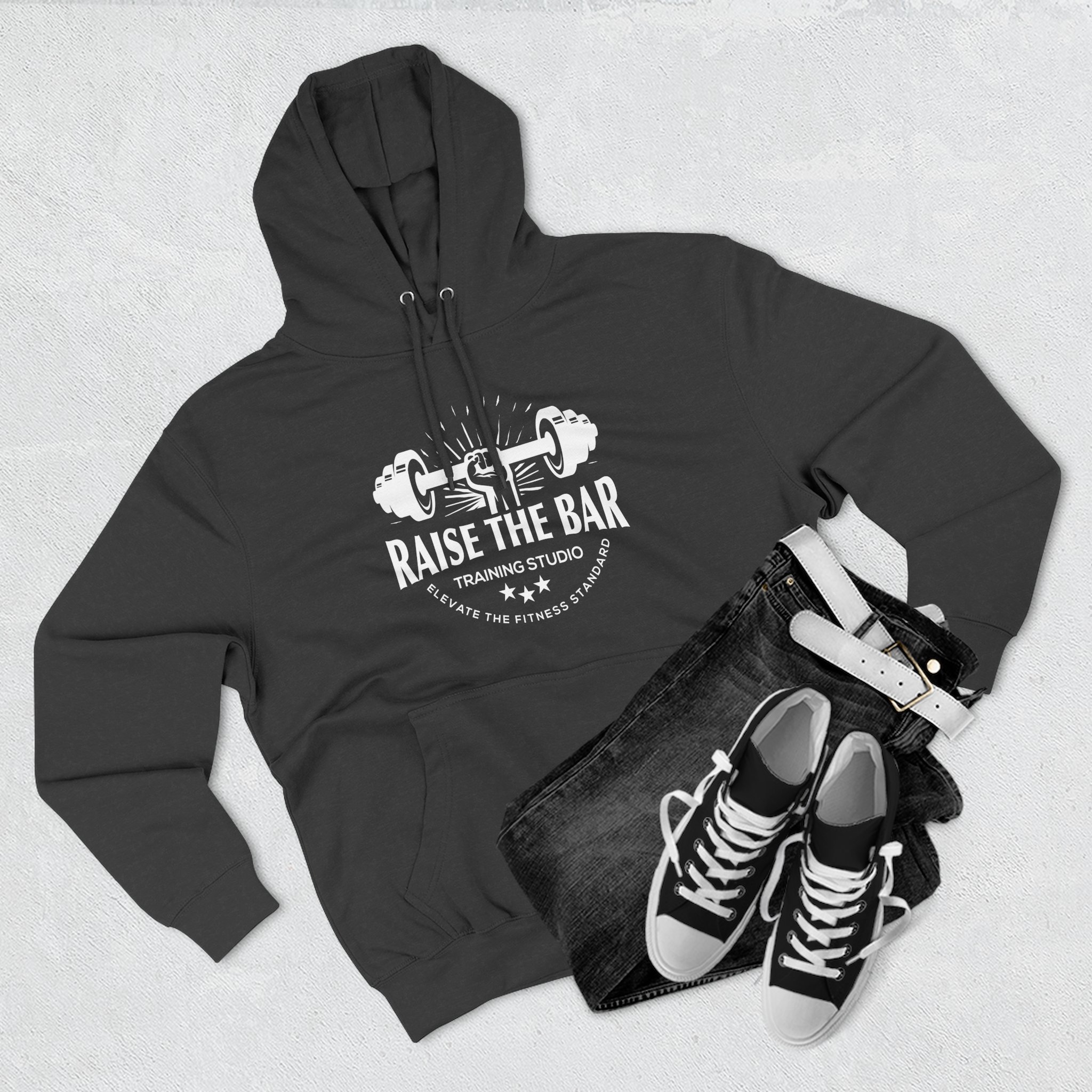 Raise The Bar Hoodie — Weightlifting Gym Pullover with Barbell Graphic - Image 3